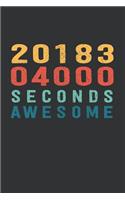 2 018 304 000 Seconds Awesome: funny 64th Birthday Gift Notebook lined 6x9 Inch 100 Pages