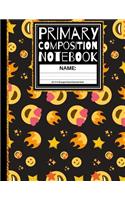 Primary Composition Notebook: Cool Emoji K-2, Kindergarten Composition Book And Picture Space, School Exercise Book (Story Paper Journal) 1st, & 2nd Grades