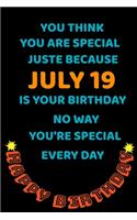 happy birthday July born: blank Lined Journal - diary record logbook- birthday gifts