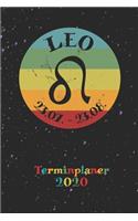 2020 Terminplaner - Sternzeichen Leo Löwe: Retro Jahresplaner für Horoskop Fans - Jahresübersicht - Monatsübersicht - 2-seitiger Wochenplan + To-Do Liste