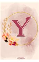 Y Notebook: Journal Notebook with one Letter - White unique Softcover Design - Cute gift for Women and Girls - 6" x 9" Dot Grid - Journal, Notebook, Diary, Comp