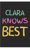 Clara Knows Best: Lined Journal, 120 Pages, 6 x 9, Clara Personalized Name Notebook Gift Idea, Black Matte Finish (Clara Knows Best Journal)