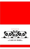 I love my family panda red