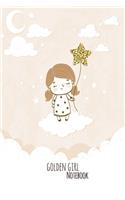 Notebook Journal: Golden Girl Gratitude Journal Notebook Diary Record for Children Girls Teens With Daily Prompts to Writing and Practicing . 6x9 120 Pages (Planner D