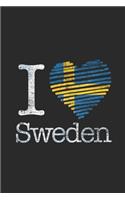 I Love Sweden: Graph Paper Notebook (6" x 9" - 120 pages) Sweden Themed Notebook for Gift / Daily Activity Journals / Diary