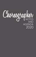 Choreographer Notes and Agenda: Dated Monthly Calendars, Weekly Planner, and Notebook Combo for Rehearsal, Class, Ideas, and More with Black and White Cover Design