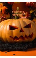 Halloween Notebook: Orange Pumpkins Lined Paper Halloween Composition Book With Creep Scary Journal And Diary 100 Pages For College
