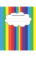 Rainbow Composition Notebook: Blank Lined Cute Notebooks for Girls Teens Kids School Writing Notes Journal (7.5 x 9.25 in)