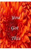 you got this: Inspirational Quote Notebook This large Blank journal is printed on high quality interior stock and is perfectly sized at 6 x 9 so you can take it w