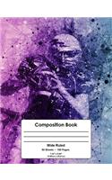 Composition Book: Wide Ruled School Notebook for Students - 100 Lined Pages - Football Player Design(1 Sports Journal for Girls and Boys)