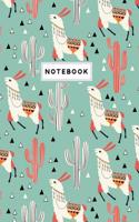 Notebook: Llama Pattern Notebook Journal College Ruled Blank Lined Small (6 X 9) Cute Trendy Composition Book Planner Diary Softback Cover