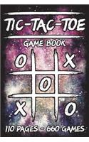 Tic-Tac-Toe Game Book: 110 Game Sheets - 660 Tic-Tac-Toe Blank Games - 6" x 9" Soft Cover Book for Kids for Traveling & Summer Vacations - Space Background