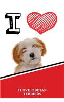 I Love Tibetan Terriers: Blood Sugar Diet Diary Journal Log Featuring 120 Pages 6x9