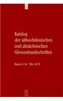 Katalog Der Althochdeutschen Und Altsachsischen Glossenhandschriften