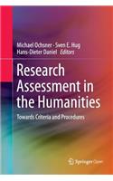 Research Assessment in the Humanities