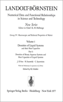 Densities of Binary Aqueous Systems and Heat Capacities of Liquid Systems / Dichten Binärer Wässeriger Systeme Und Wärmekapazitäten Flüssiger Systeme