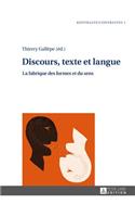 Discours, Texte Et Langue
