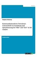 Kommunikationsform Newsletter. Unterschiede in Gestaltung und Sprachnutzung bei Bild und Zeit in der Analyse