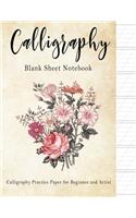 Calligraphy Blank Sheet Notebook