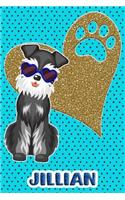 Schnauzer Life Jillian: College Ruled Composition Book Diary Lined Journal Blue