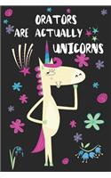 Orators Are Actually Unicorns: Blank Lined Notebook Journal