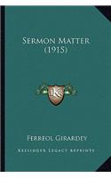 Sermon Matter (1915)