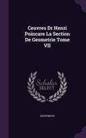 Ceuvres Dr Henri Poincare La Section de Geometrie Tome VII