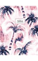 Palm Trees Watercolor Dot Grid Pink and Blue Notebook (Watercolor Notebook)