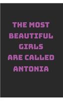 Antonia Girl Woman Notebook: Blank Paper Journal 6x9 - 120 Pages