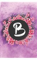 Cherry blossom flowers letter B journal