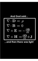 And God said Math equation ..and then there was light: Food Journal - Track your Meals - Eat clean and fit - Breakfast Lunch Diner Snacks - Time Items Serving Cals Sugar Protein Fiber Carbs Fat - 110 pag