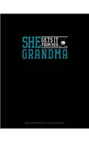 She Gets It From Her Grandma (Hockey): Graph Paper Notebook - 0.25 Inch (1/4") Squares