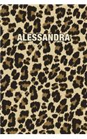 Alessandra: Personalized Notebook - Leopard Print (Animal Pattern). Blank College Ruled (Lined) Journal for Notes, Journaling, Diary Writing. Wildlife Theme Des