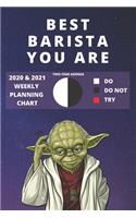 2020 & 2021 Two-Year Weekly Planner For Best Barista Gift - Funny Yoda Quote Appointment Book - Two Year Agenda Notebook