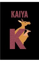 Kaiya: Animals Coloring Book for Kids, Weekly Planner, and Lined Journal Animal Coloring Pages. Personalized Custom Name Initial Alphabet Christmas or Birt