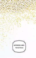 Notebook Lined: Golden confetti background: Notebook Journal Diary, 120 pages, 8" x 10"