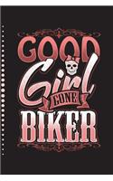 Good Girl Gone Biker: Journal Notebook Planner Dot Grid, 100 Dotted Pages (6" X 9") Skull Journaling Book, Sketching, Taking Notes