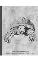 Composition Notebook: Sulcata Tortoise College Ruled Writing Journal Notebook