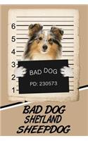Bad Dog Shetland Sheepdog: Isometric Dot Drawing Paper Notebook Featuring 120 Pages 6x9