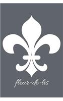 fleur-de-lis - Slate Grey Lined Notebook with Margins: 101 Pages, Medium Ruled, 6 x 9 Journal, Soft Cover