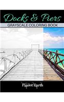 Docks & Piers Grayscale Coloring Book