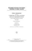 Procurement practices of New Mexico Department of Energy facilities Procurement practices of New Mexico Department of Energy facilities Procurement practices of New Mexico Department of Energy facilities Procurement practices of New Mexico Departme