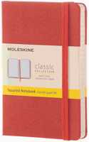 Moleskine Coral Orange Pocket Squared Notebook Hard