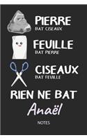 Rien ne bat Anaël - Notes: Noms Personnalisé Carnet de notes / Journal pour les filles et les femmes. Kawaii Pierre Feuille Ciseaux jeu de mots. Fournitures scolaires, premier