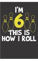 Notebook: Bowling 6th Birthday Bowler Party Vintage Gift College Ruled 6x9 120 Pages