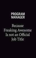 Program Manager Because Freaking Awesome Is Not An Official Job Title