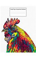 Graph Paper Composition Notebook: Quad Ruled 5 Squares Per Inch, 110 Pages, Rooster Bird Cover, 8.5 x 11 inches / 21.59 x 27.94 cm