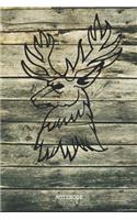 Notebook: Funny Deer Silhouette Planner / Organizer / Lined Notebook (6 x 9)
