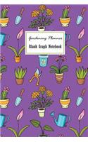 Gardening Planner Blank Graph Notebook: 120 pages Cream Paper Compact 6 x 9 Blank Journal, Diary, Planner in Beautiful Gardening Illustration Purple Cover