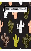Cactus Wide Ruled Composition Notebook: Cactus Blank College Ruled Composition Notebook - 110 Pages - Pocket Size 6x9